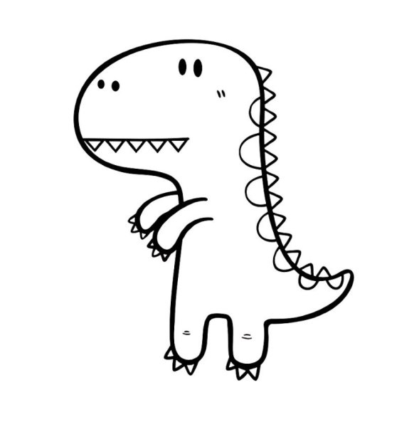 Динозавр черно белый