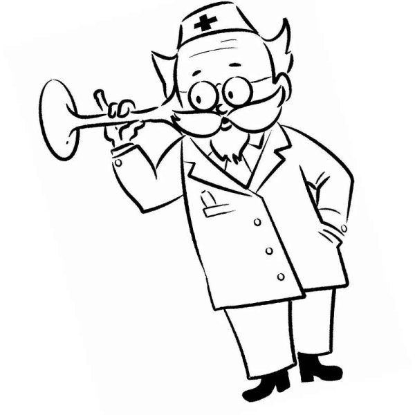 Доктор раскраска для детей