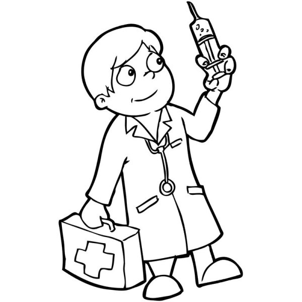 Врач трафарет для детей