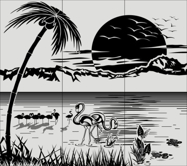 Трафаретные рисунки природы