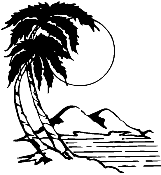 Трафарет Пальма и море