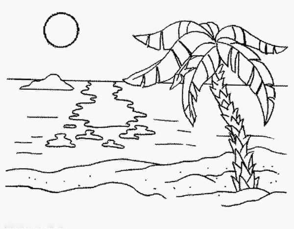 Море раскраска для детей