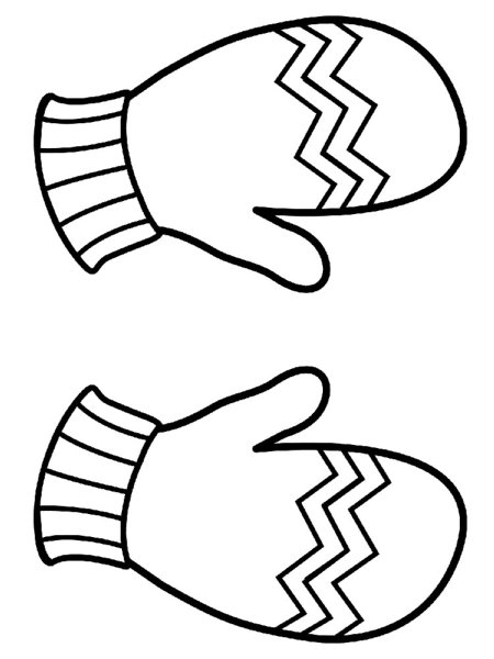 Варежки раскраска