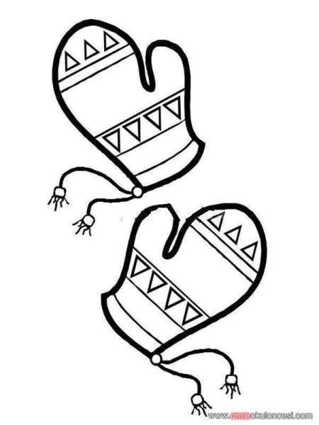 Варежки раскраска для детей