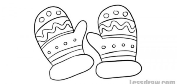 Варежки с узорами раскраска