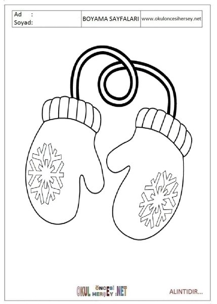 Варежки раскраска