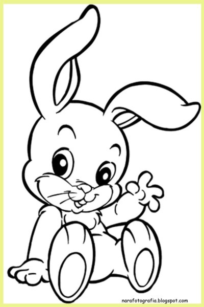 Зайчик раскраска для детей