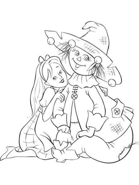 Раскраска Элли из сказки волшебник изумрудного города