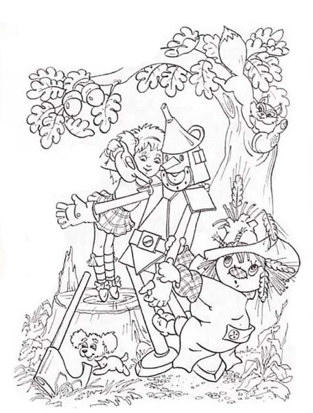 Раскраска Элли из сказки волшебник изумрудного города