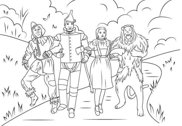 Герои волшебника изумрудного города раскраска