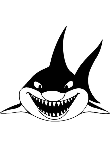 Черный белый акула