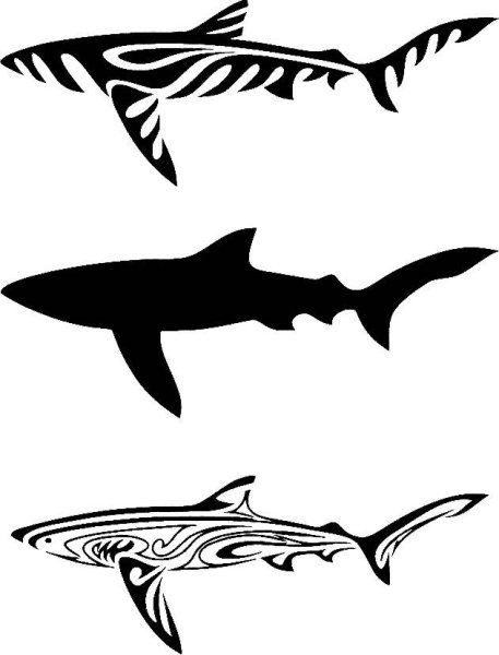 Акула трафарет