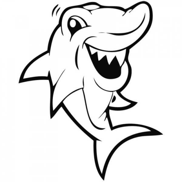 Акула веселая раскраска