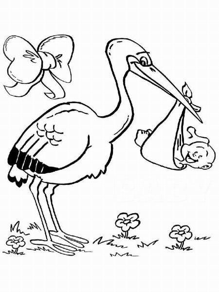 Аист раскраска