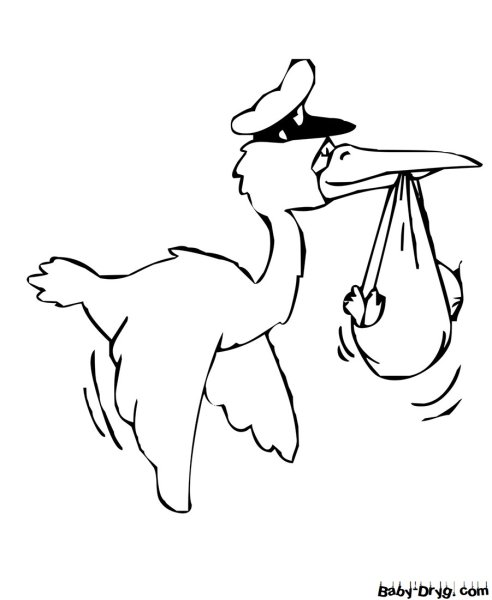 Аист раскраска для детей