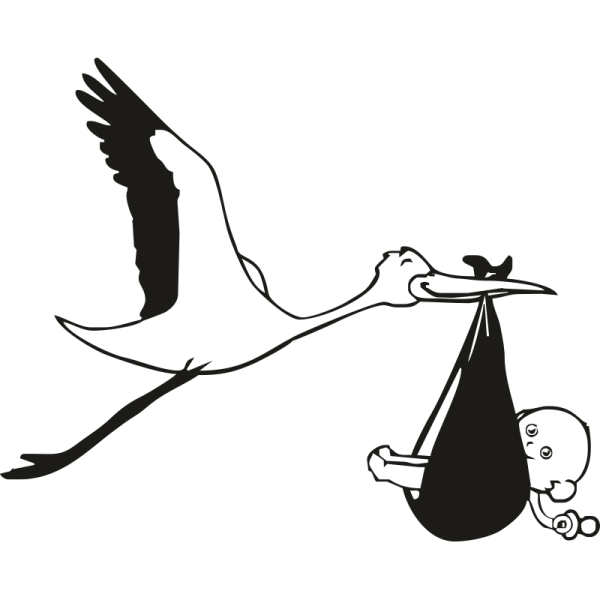 Аист с младенцем