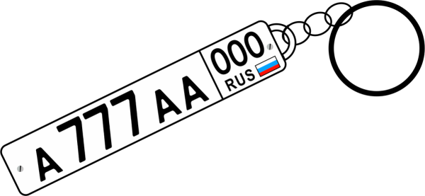 Брелок для машины с номерами макеты