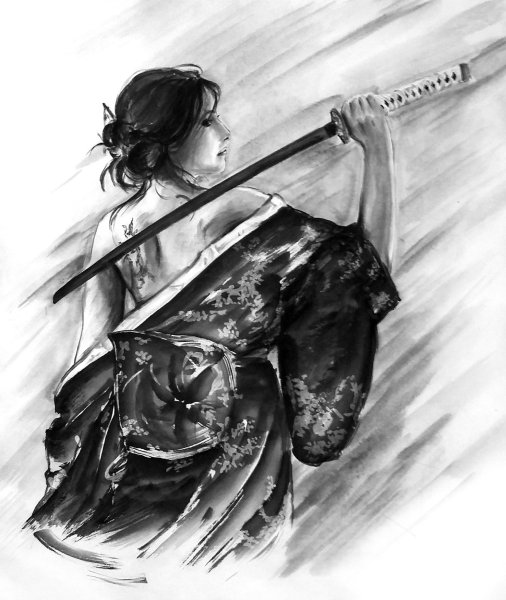 Самурай тушью