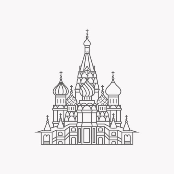 Храм Василия Блаженного Москва вектор