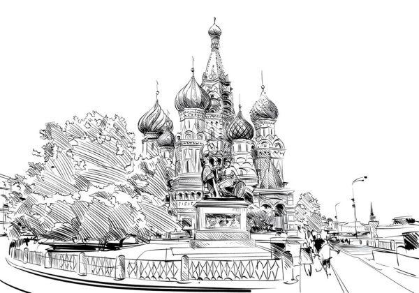 Храм Василия Блаженного набросок