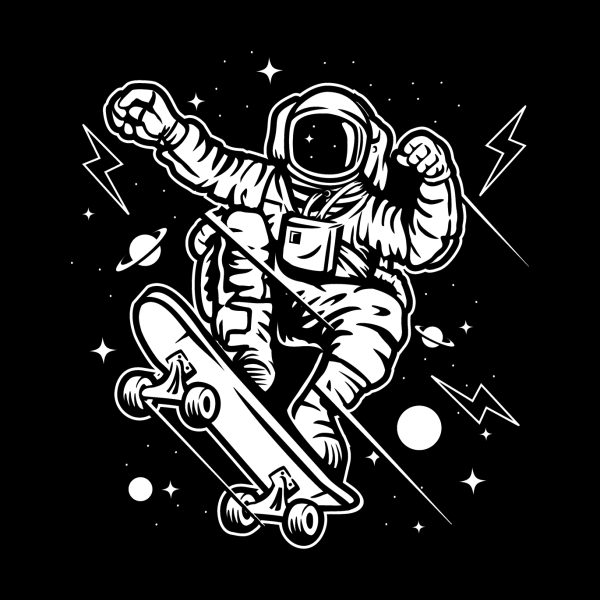 Космонавт на скейтборде
