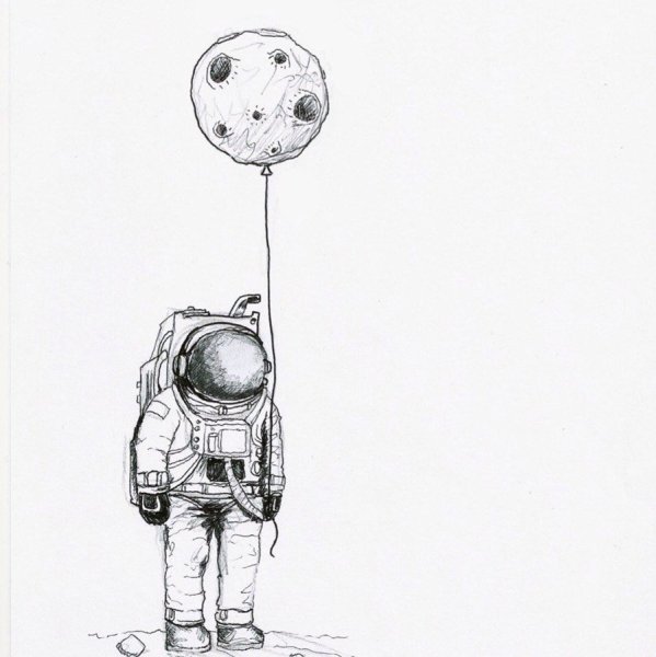 Космонавт картинки для срисовки