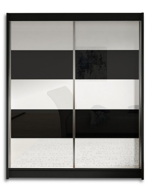 Шкаф-купе танго 2 венге, зеркало лакобель черный