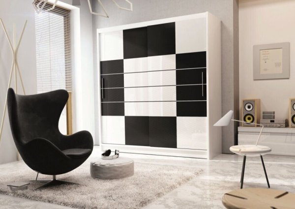 Шкаф купе черно белый