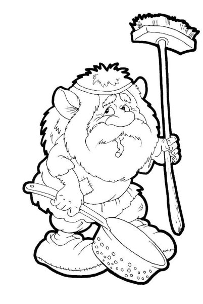 Домовой раскраска