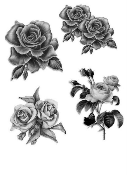 Винтажные цветы черно белые