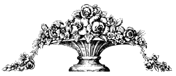 Винтажные цветы черно белые