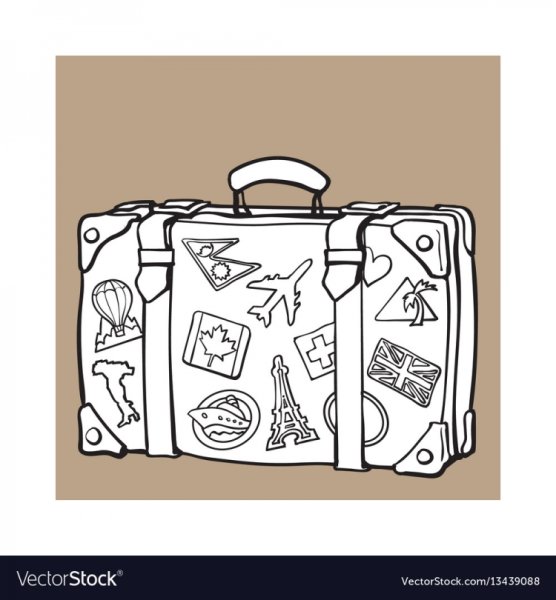 Раскраска чемодана для путешествий