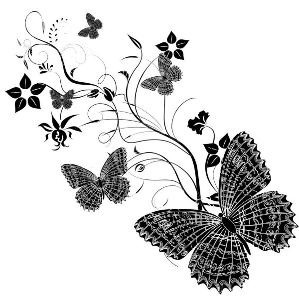 Орнамент из бабочек