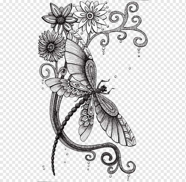 Цветы и бабочки Графика