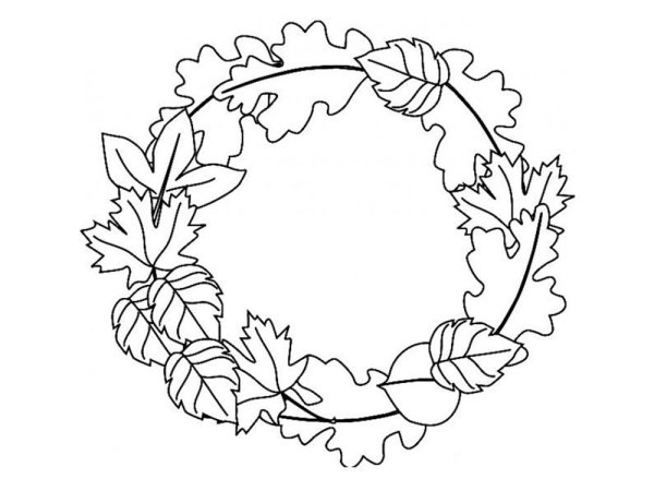 Осенний венок раскраска