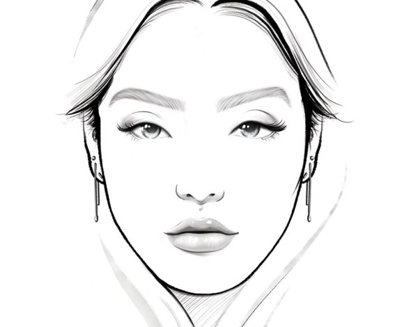 Нарисовать лицо девушки