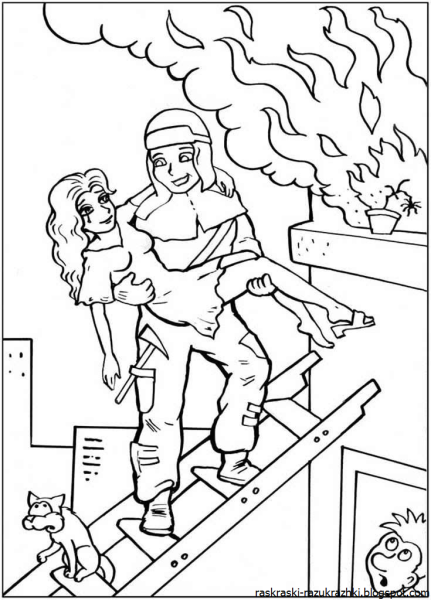 Раскраска пожарная безопасность