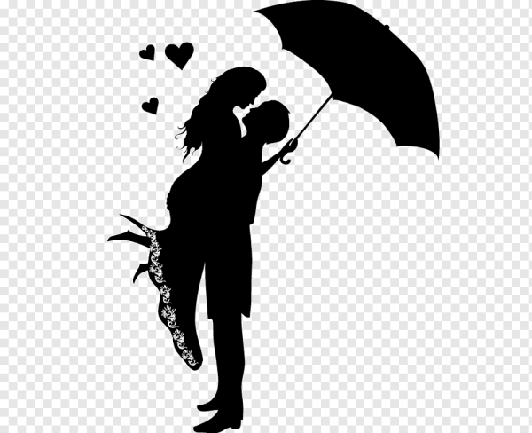 Силуэт под зонтом