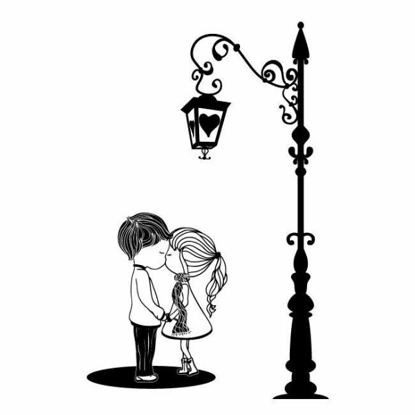 Романтические иллюстрации черно-белые