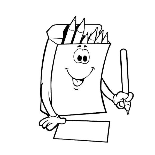 Раскраска школьные принадлежности