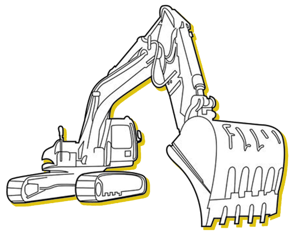 Раскраска карьерный экскаватор