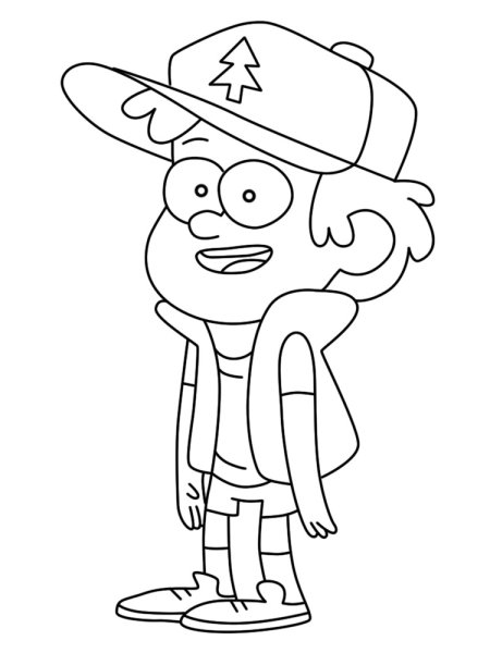 Диппер из Гравити Фолз раскраска