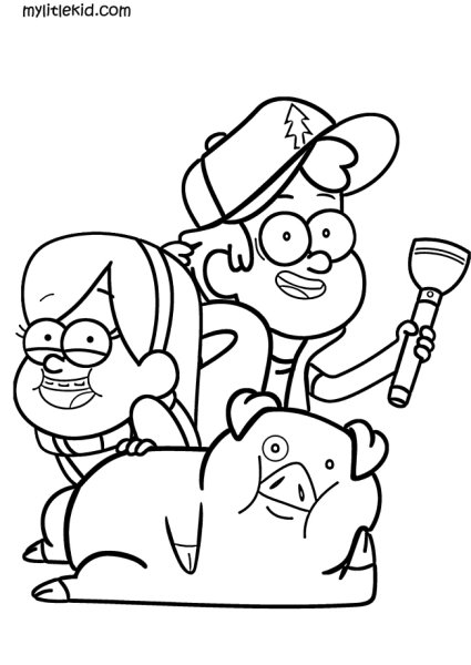 Гравити Фолз раскраска маленькая