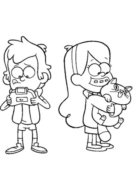 Раскраска Гравити Фолз Диппер