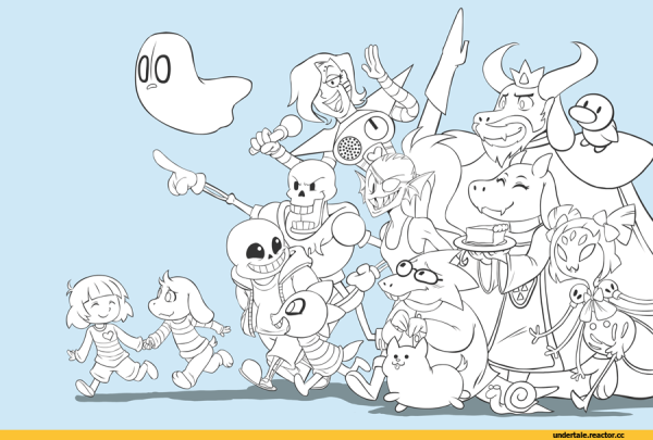 Андертейл персонажи раскраска