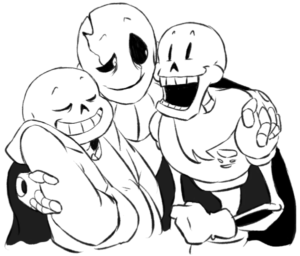 Папирус и Санс и Гастер и Фриск