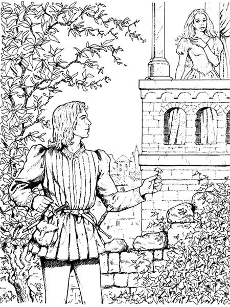 Ромео и Джульетта Шекспир раскраска