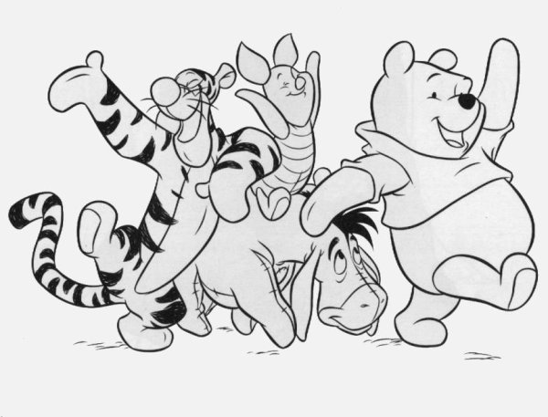 Винни и его друзья раскраска