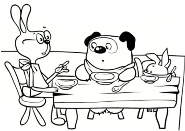 Гости раскраска