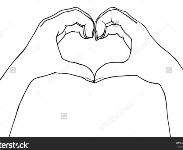 Сердце в руке рисунок шаблон